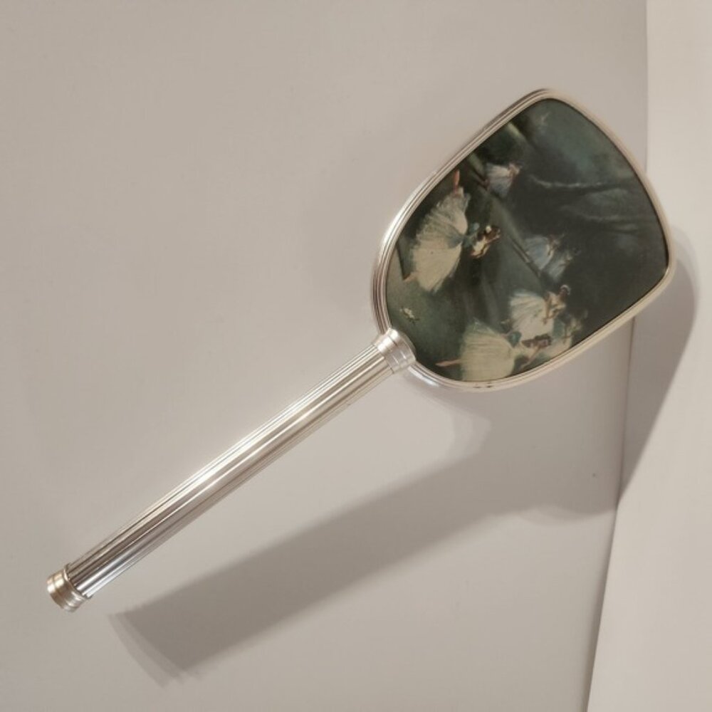 Vintage Silver Vanity Brush Ballerina Scene Elegant‎
